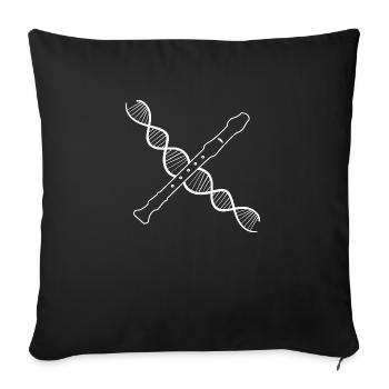 Clarinette Instrument à vent Flûte Flûte à bec Musique - Housse de coussin décorative 45 x 45 cm - noir - Devant