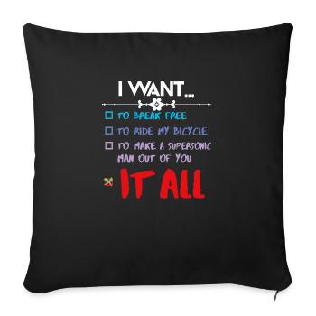 I WANT IT ALL - Sofa pillowcase 17,3'' x 17,3'' (45 x 45 cm) - black - Front