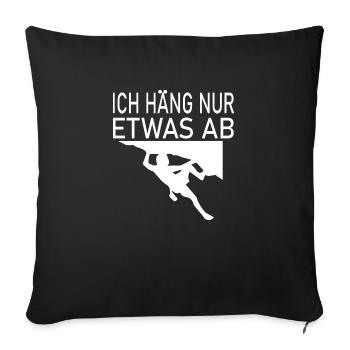 Bouldern Klettern - Sofakissenbezug 45 x 45 cm - Schwarz - Vorne