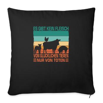 Naturefriend Climate Protection Vegan Eco Organic Pro Vegan - Sofa pillowcase 17,3'' x 17,3'' (45 x 45 cm) - black - Front