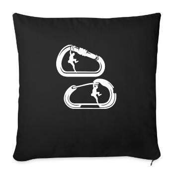 Bouldern Klettern Climbing - Sofakissenbezug 45 x 45 cm - Schwarz - Vorne