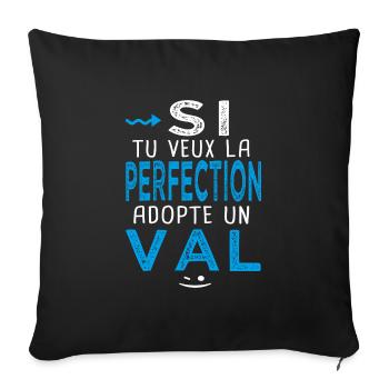 perfection adopte un Val Cadeau Valerian Valentin - Housse de coussin décorative 45 x 45 cm - noir - Devant