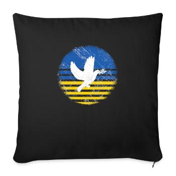 Ukraine Shirt with Dove of Peace - Sofa pillowcase 17,3'' x 17,3'' (45 x 45 cm) - black - Front