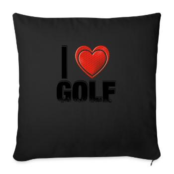 I love GOLF! - Sofa pillowcase 17,3'' x 17,3'' (45 x 45 cm) - black - Front
