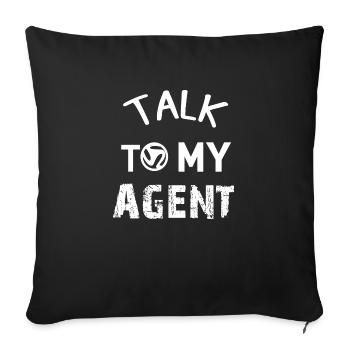 Talk to my agent - Housse de coussin décorative 45 x 45 cm - noir - Devant