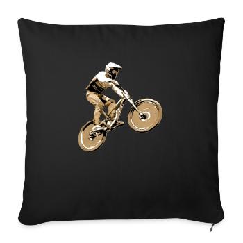vtt descente - Housse de coussin décorative 45 x 45 cm - noir - Devant