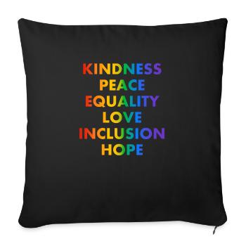 GENTILLESSE PAIX ÉGALITÉ AMOUR INCLUSION ESPOIR - Housse de coussin décorative 45 x 45 cm - noir - Devant