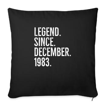 Légende depuis décembre 1983 - Housse de coussin décorative 45 x 45 cm - noir - Devant