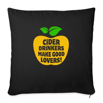 Les buveurs de cidre font de bons amants Apfelwein Cidre - Housse de coussin décorative 45 x 45 cm - noir - Devant