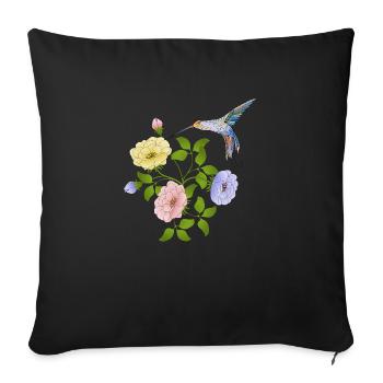 Oiseau - Housse de coussin décorative 45 x 45 cm - noir - Devant