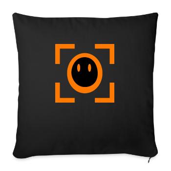 Visage noir avec contraste orange - Housse de coussin décorative 45 x 45 cm - noir - Devant