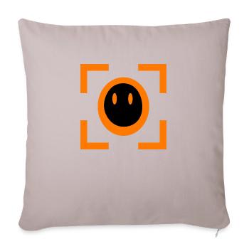 Black Face with Orange Contrast - Sofa pillowcase 17,3'' x 17,3'' (45 x 45 cm) - light taupe - Front