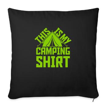 This is my camping - Sofakissenbezug 45 x 45 cm - Schwarz - Vorne
