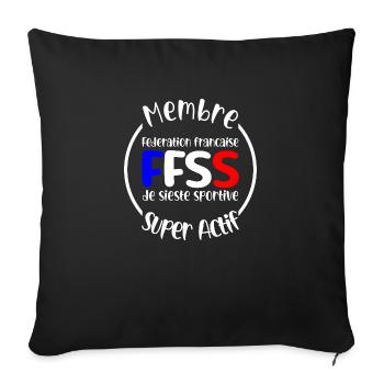 membre actif federation francaise sieste sportive - Housse de coussin décorative 45 x 45 cm - noir - Devant