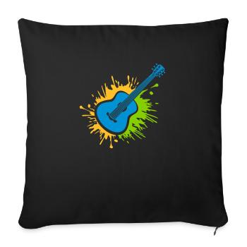 Colorful splashes of color guitarist drops - Sofa pillowcase 17,3'' x 17,3'' (45 x 45 cm) - black - Front