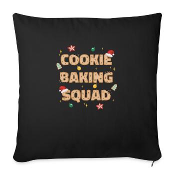 Cookies Back Troupe Baking for Christmas - Sofa pillowcase 17,3'' x 17,3'' (45 x 45 cm) - black - Front