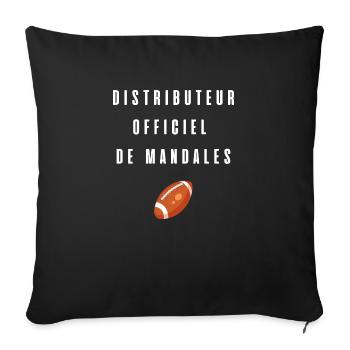 Distributeur officiel de mandales t-shirt rugby - Housse de coussin décorative 45 x 45 cm - noir - Devant