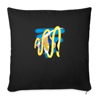Sea fish - Sofa pillowcase 17,3'' x 17,3'' (45 x 45 cm) - black - Front