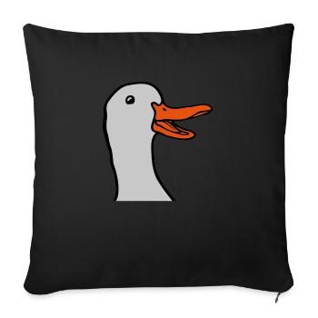 Kopf süße glückliche Gans - Sofakissenbezug 45 x 45 cm - Schwarz - Vorne