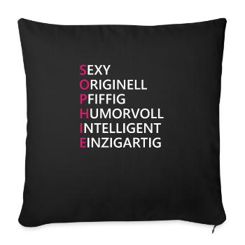 Sophie Name Geschenk - Sofakissenbezug 45 x 45 cm - Schwarz - Vorne