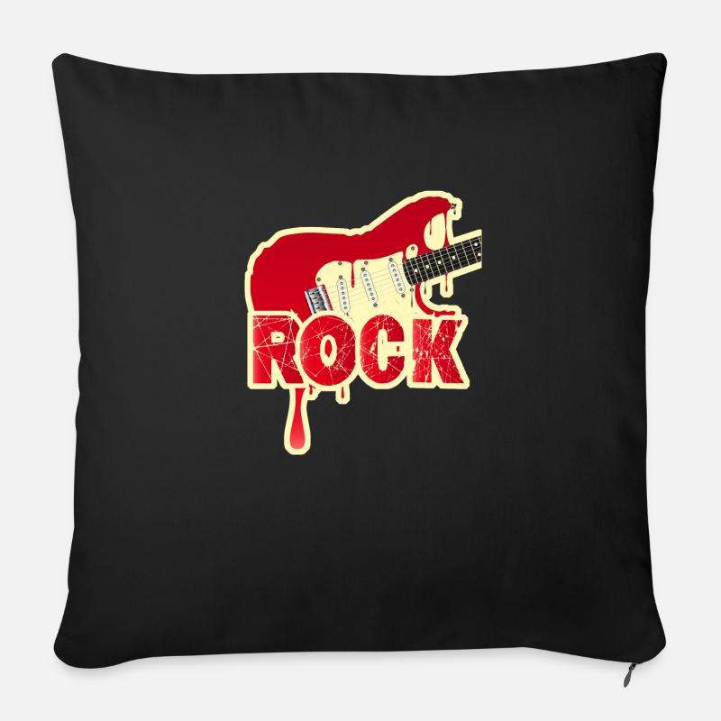 Guitare Rock Électrique Melting - Housse de coussin décorative 45 x 45 cm - noir