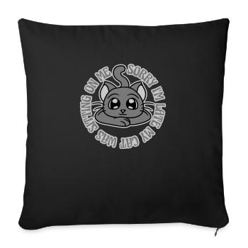 sorry cat was sitting - Sofa pillowcase 17,3'' x 17,3'' (45 x 45 cm) - black - Front