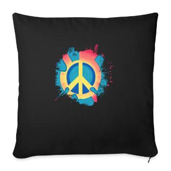 Peace Freedom Symbol Peace Sign2 - Sofa pillowcase 17,3'' x 17,3'' (45 x 45 cm) - black - Front