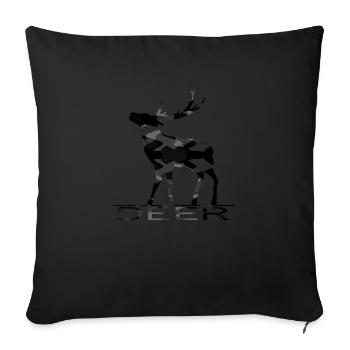 Cerf - Housse de coussin décorative 45 x 45 cm - noir - Devant