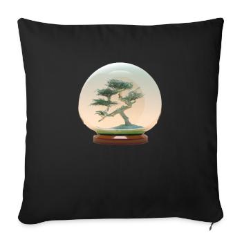 Bonsai 3, digital Art - Sofa pillowcase 17,3'' x 17,3'' (45 x 45 cm) - black - Front