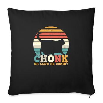 Chonk Cat Scale Meme Drôle d’amoureux des chats - Housse de coussin décorative 45 x 45 cm - noir - Devant