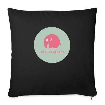 Pro Éléphant - Housse de coussin décorative 45 x 45 cm - noir - Devant