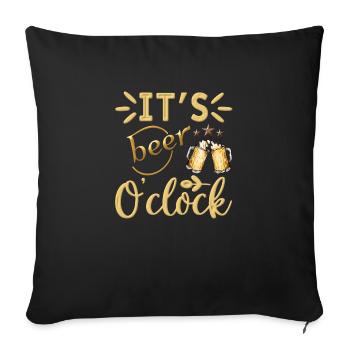 It's beer o'clock c'est l'heure de la bière - Housse de coussin décorative 45 x 45 cm - noir - Devant