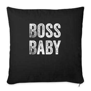 drôle de patron bébé - Housse de coussin décorative 45 x 45 cm - noir - Devant