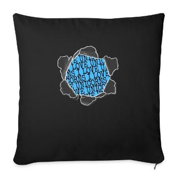 arc-en-ciel drôle dictons blague geek citation heureux - Housse de coussin décorative 45 x 45 cm - noir - Devant