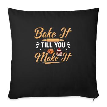 Faites-le cuire jusqu’à ce que vous le fassiez Cuire au gâteau Pastr de biscuits - Housse de coussin décorative 45 x 45 cm - noir - Devant