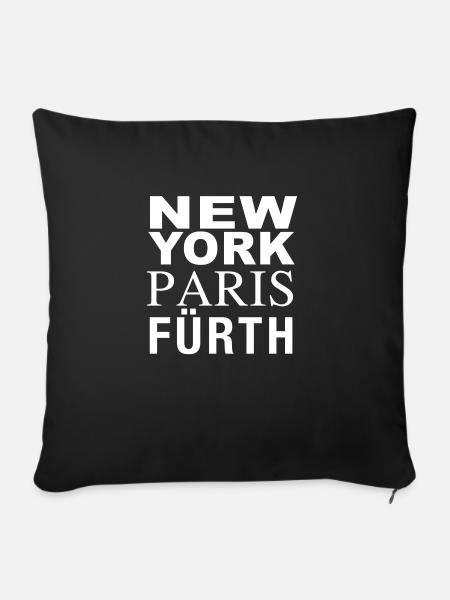 NEW YORK PARIS FÜRTH - Sofakissenbezug 45 x 45 cm - Schwarz