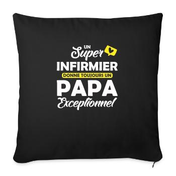 super infirmier - papa exceptionnel - Housse de coussin décorative 45 x 45 cm - noir - Devant