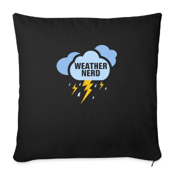 Météorologue Nerd Météorologue Météorologue - Housse de coussin décorative 45 x 45 cm - noir - Devant