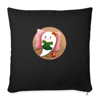 Lecture de l’ - Housse de coussin décorative 45 x 45 cm - noir - Devant