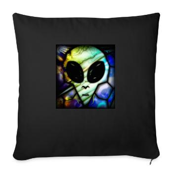 Stained glass alien - Sofa pillowcase 17,3'' x 17,3'' (45 x 45 cm) - black - Front