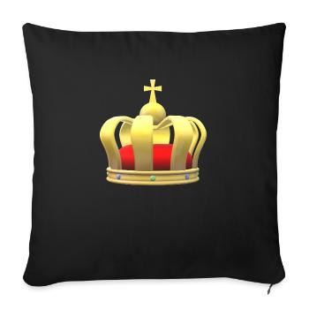 Couronnement du roi héritier Couronne du royaume de la reine - Housse de coussin décorative 45 x 45 cm - noir - Devant