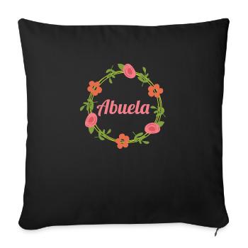 Abuela couronne colorée grand-mère cadeau grand-mère - Housse de coussin décorative 45 x 45 cm - noir - Devant