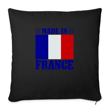 Made in France - Sofa pillowcase 17,3'' x 17,3'' (45 x 45 cm) - black - Front