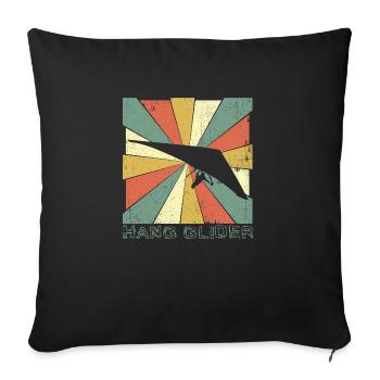 Hanggleiter Drachenflieger Deltasegler - Sofakissenbezug 45 x 45 cm - Schwarz - Vorne