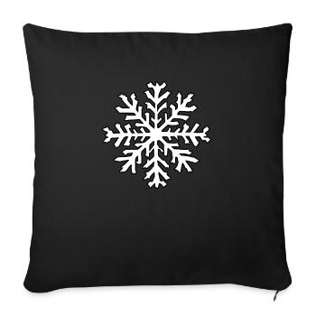 Flocon de neige Neige Hiver Noël Froid 05 - Housse de coussin décorative 45 x 45 cm - noir - Devant
