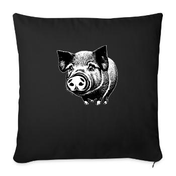 pig sweet pigs pigs animal animals 9 - Sofa pillowcase 17,3'' x 17,3'' (45 x 45 cm) - black - Front