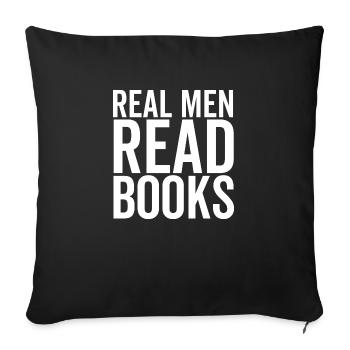 Echte Männer lesen Bücher - Sofakissenbezug 45 x 45 cm - Schwarz - Vorne