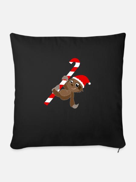 Faultier Weihnachten - Sofakissenbezug 45 x 45 cm - Schwarz