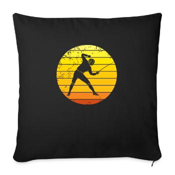Fencing épée fencing retro sunset fencer - Sofa pillowcase 17,3'' x 17,3'' (45 x 45 cm) - black - Front