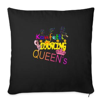Confetti Dancing Queens - Sofa pillowcase 17,3'' x 17,3'' (45 x 45 cm) - black - Front